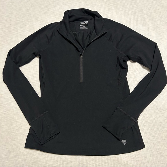 Mountain Hardwear Tops - Mountain Hardwear‎ Shirt Small S Black 1/4 Zip Pullover Long Sleeve Top Womens